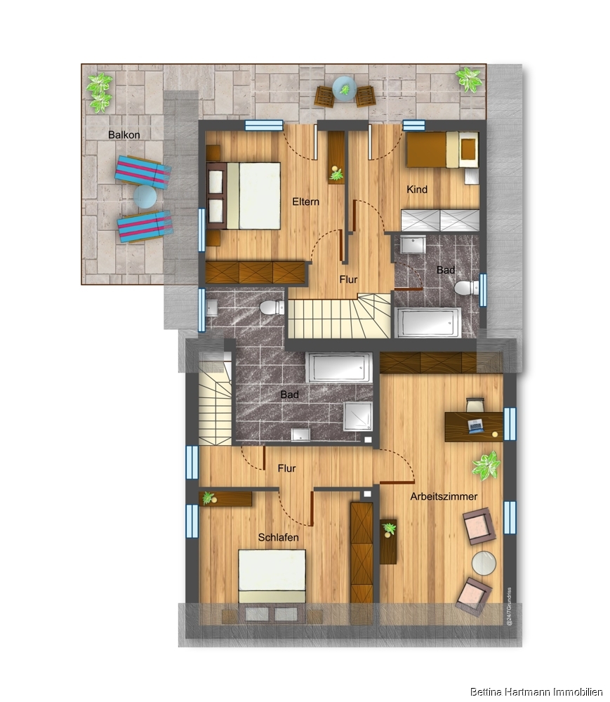 Grundriss DG Zweifamilienhaus Witten / Bommern
