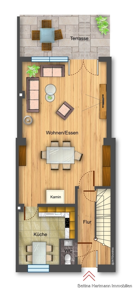 Grundriss EG Reihenmittelhaus Dortmund
