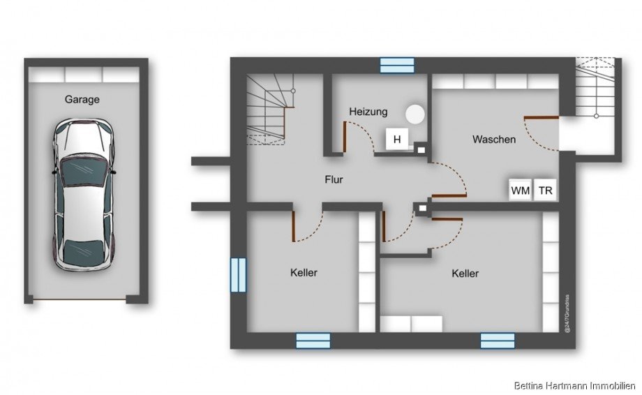 Grundriss KG Zweifamilienhaus Witten / Bommern